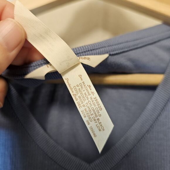 Matilda Jane Far Away Flutter Sleeve Blue Gray Midi Sheath Dress Women S *FLAW* - Picture 4 of 8